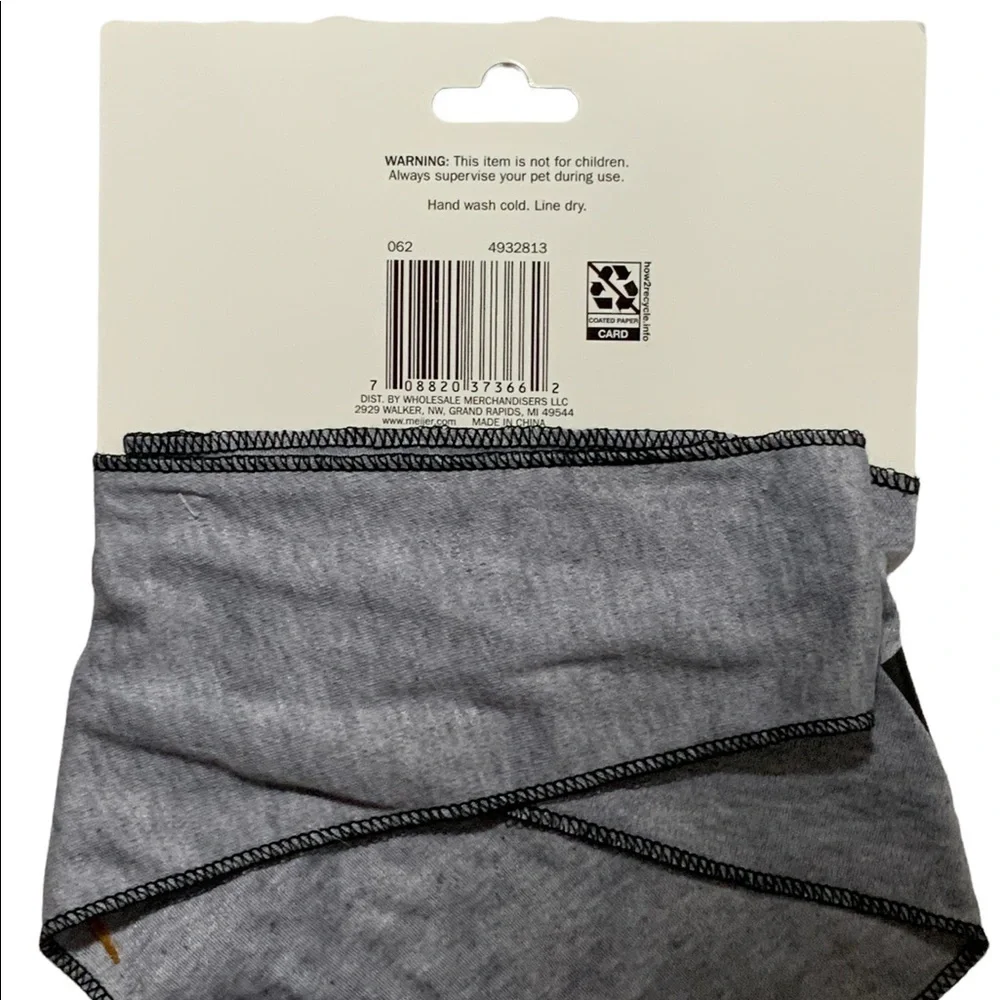 Dog Bandanna Trouble Maker Adjustable Tie On Gray Black Graphic Large X Large